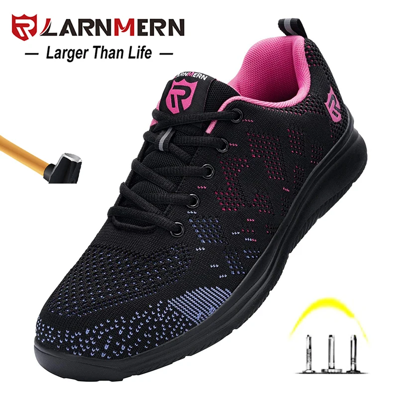 Кроссовки LARNMERN мужские рабочие удобные легкие защитные ботинки стальной носок