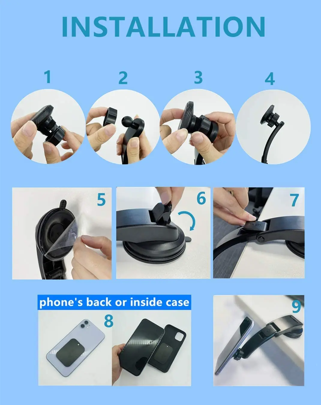Magnetic Car Phone Holder Dashboard Super Sticky Safe Driving View Magnetic Phone Mount Suction Cup Compatible with iPhone 13 12