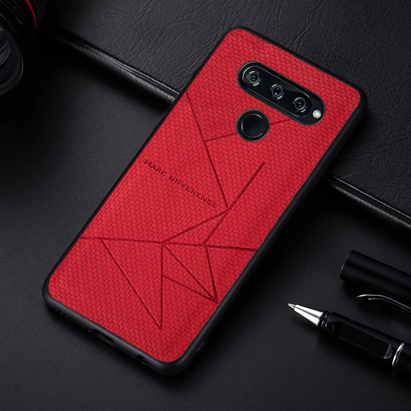 Pu Leather Fashion Stripes Case For LG K50 Q60 Soft Bracket Silicone Cover G8 V40 Thinq | Мобильные телефоны и аксессуары