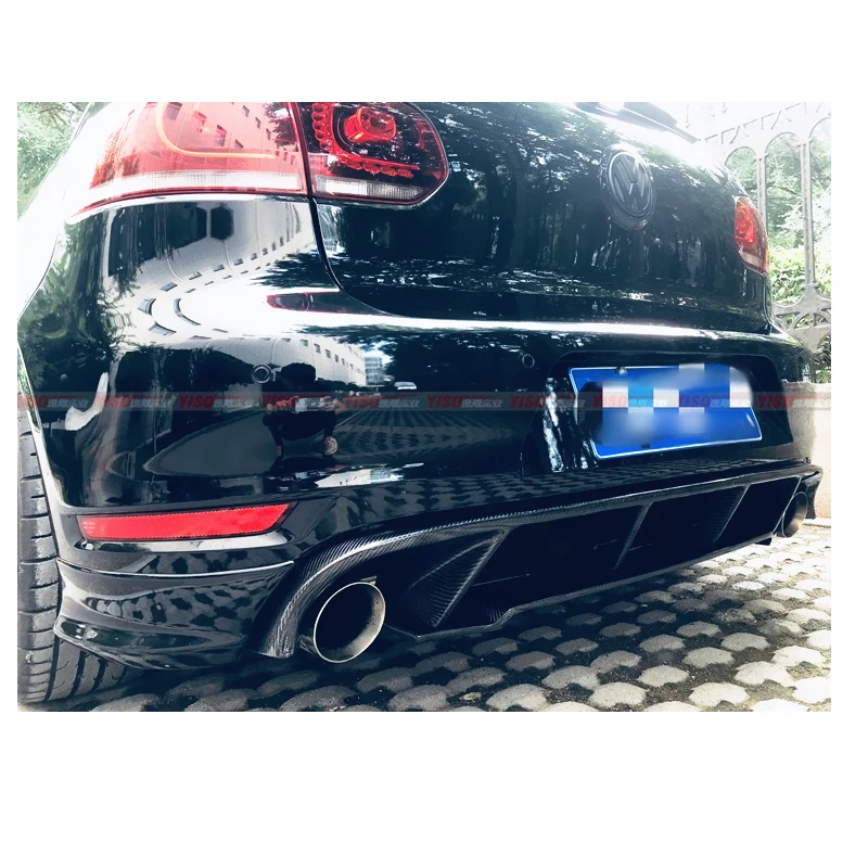 Бампер для Volkswagen Golf 6 VI MK6 GTI 2010 2013 Стайлинг автомобиля Углеволокно задний бампер