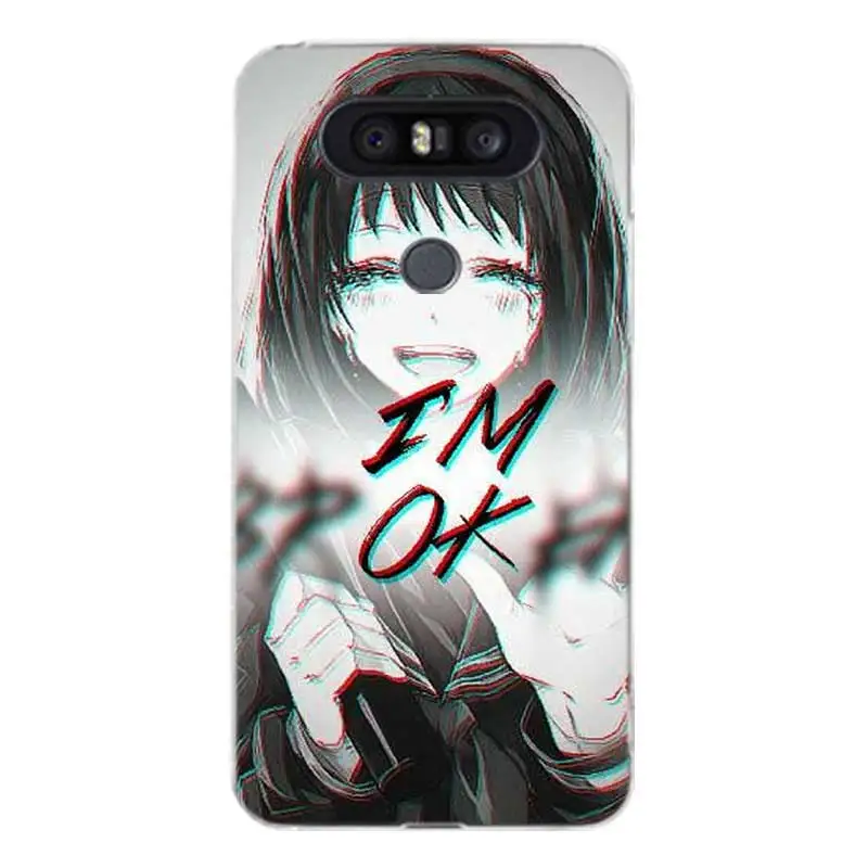 Sugoi семпай аниме Waifu чехол с крышкой и узором мягкий резиновый для LG Q8 Q7 Q6 G6 G7 G5 G4 V40