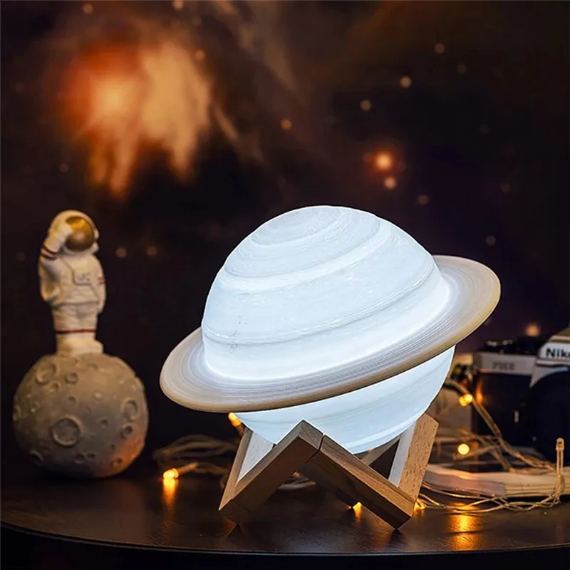 Креативная лампа Saturn с 3D принтом сенсорный пульт дистанционного управления