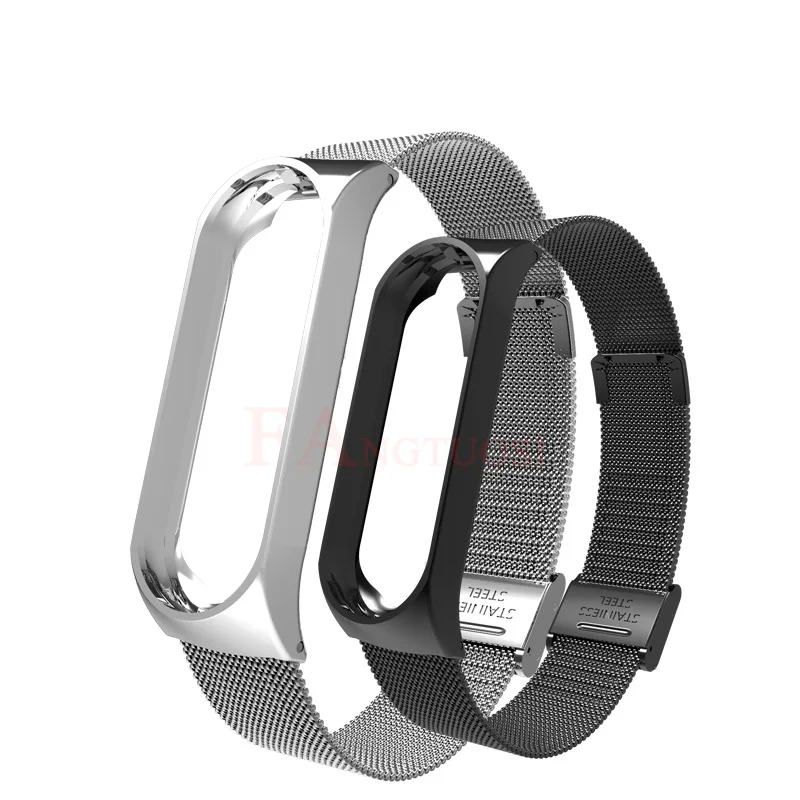 FANGTUOSI mi band 3 4 металлический ремешок для Xiaomi mi Band 3 4 смарт-браслет ремешок из нержавеющей стали mi Band 4 3 ремешок на запястье