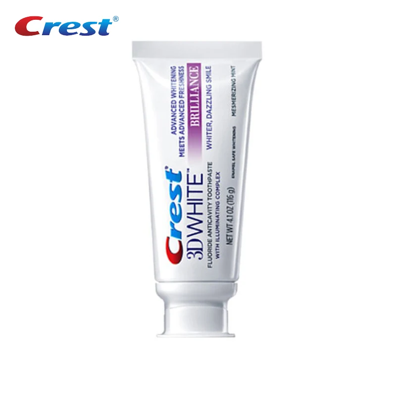 Crest 3D белая Водорастворимая зубная паста мусс отбеливающая для блеска