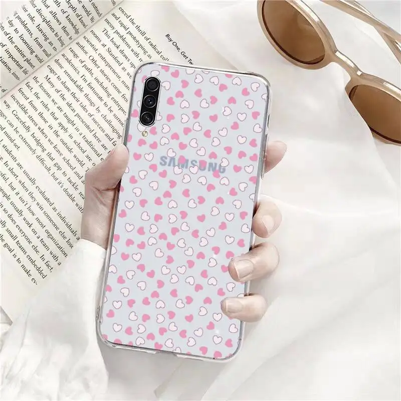 

Romantic Lovely Love Heart Phone Cases Transparent for Samsung A71 S9 10 20 HUAWEI p30 40 honor 10i 8x xiaomi note 8 Pro 10t 11