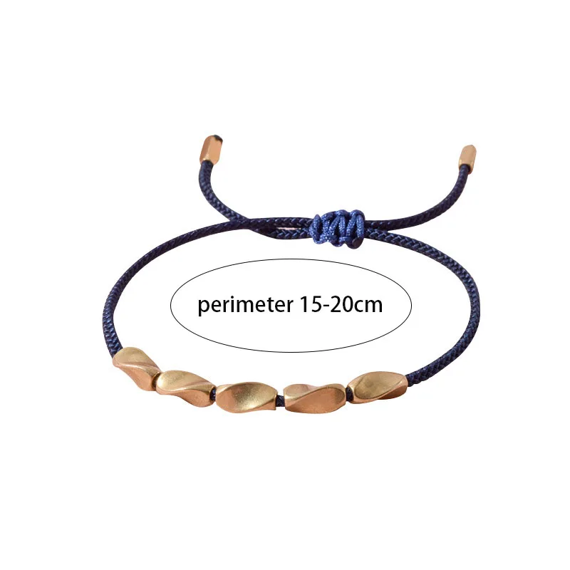 Тибетские буддийские браслеты ручной работы плетеные медные бусины женский и