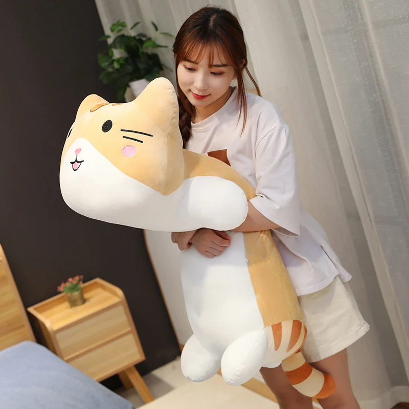 1 шт. 40-100см Гигантская подушка-кот-задница Милый мягкий подарок для сна для детей Плюшевая игрушка.