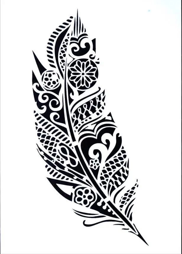 Трафарет &quotсделай сам&quot с перьями A4 29*21 см настенная живопись раскраска для