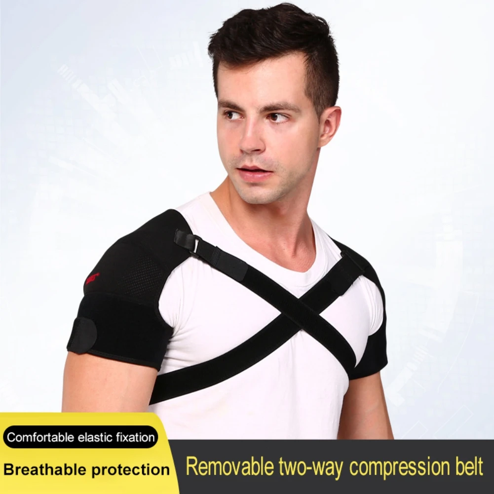 

Men Women Sports Shoulder Support Back Care Brace Wrap Adjustable Single Side Guard Strap Belt Band Pads Protector Bandage