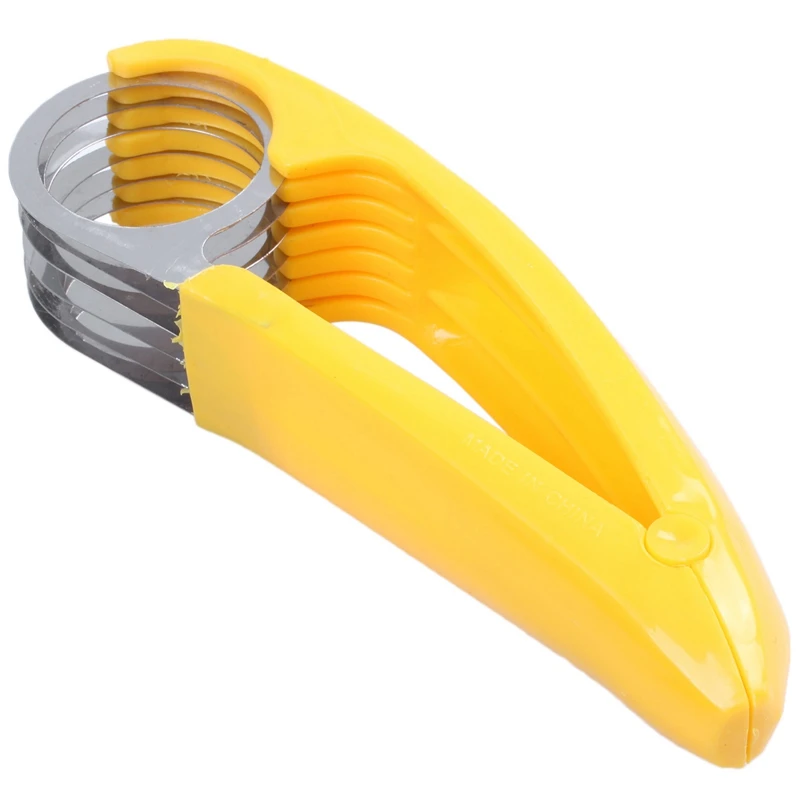 

Home Kitchen Tools Ham Salad Pressed Sliced Banana Slicer Fruit Cucumber Cutter Yellow Plastic + Stainless Steel