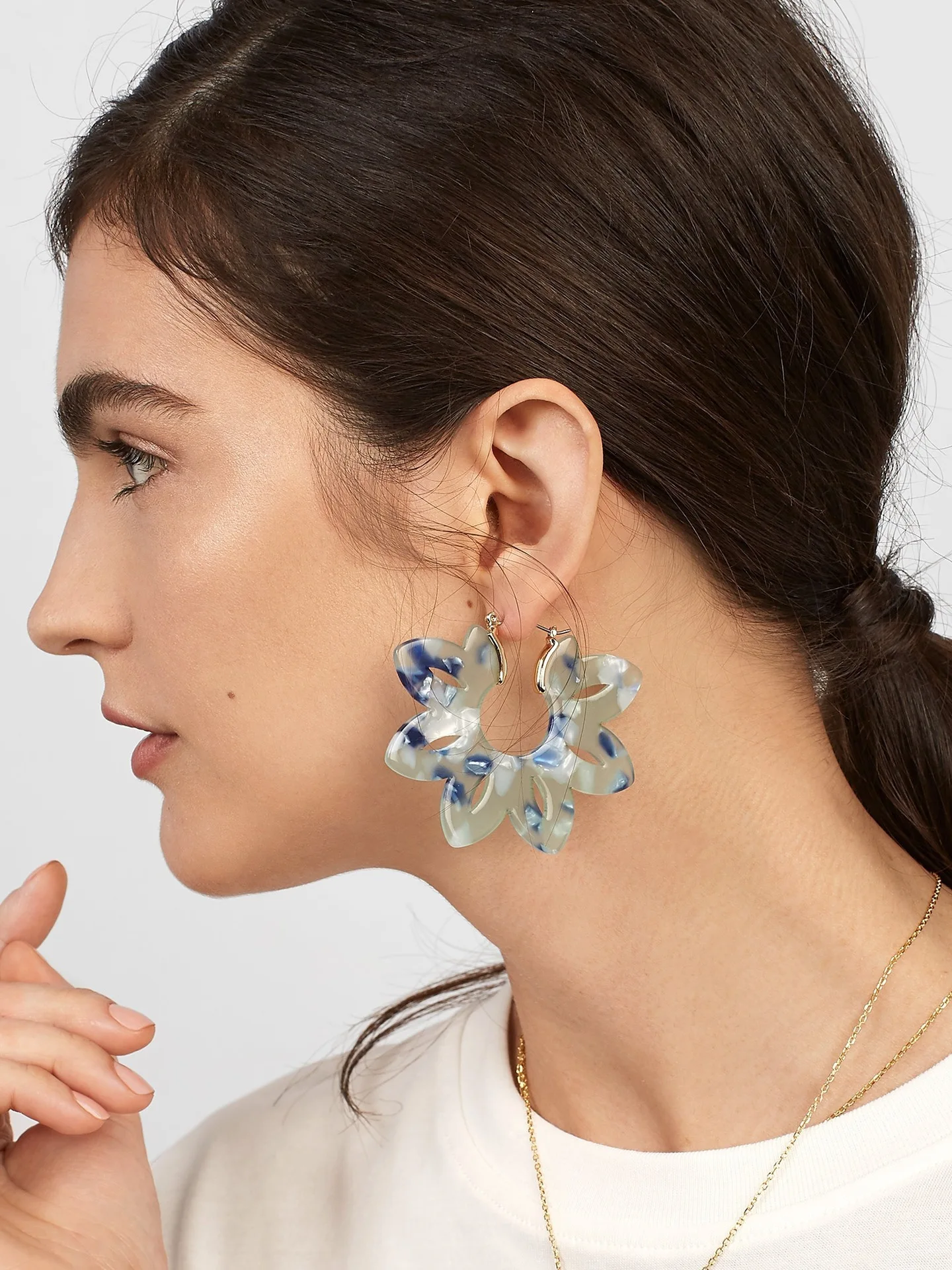 Женские акриловые богемные серьги с большим цветком Za леопардовые длинные