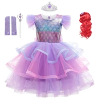 girl ariel dress kids christmas the little mermaid costume kid sleeveless tulle ball gown child carnival birthday party clothes