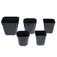 10 pcs gardening plastic black color flower pots planters creative small square for succulent plants vegetable