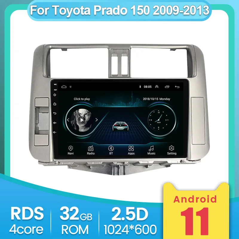 Автомагнитола 1024*600P Android 9 0 2 + 32 ГБ GPS для Toyota Land Cruiser Prado150 2009-2013 мультимедиа