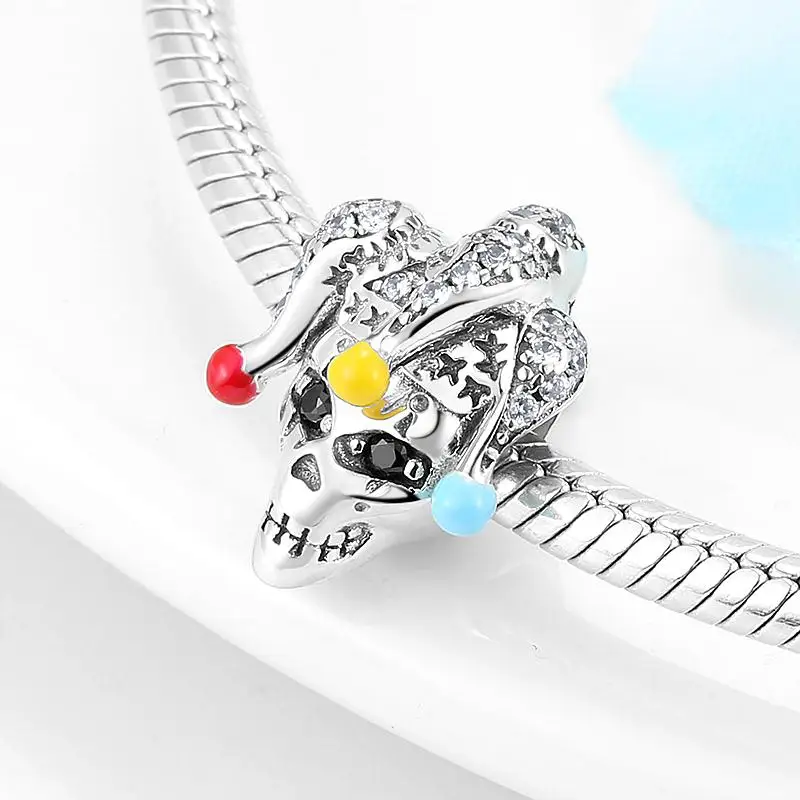 Real 925 Sterling Silver Fashion Charms Pirate skull for Jewelry making Pendants Fit Original Pandora DIY Bracelet | Украшения и