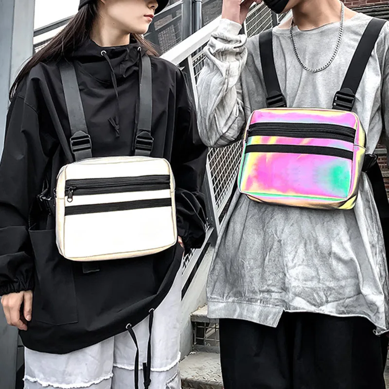 Радужная Светоотражающая нагрудная сумка многофункциональный жилет Стильная