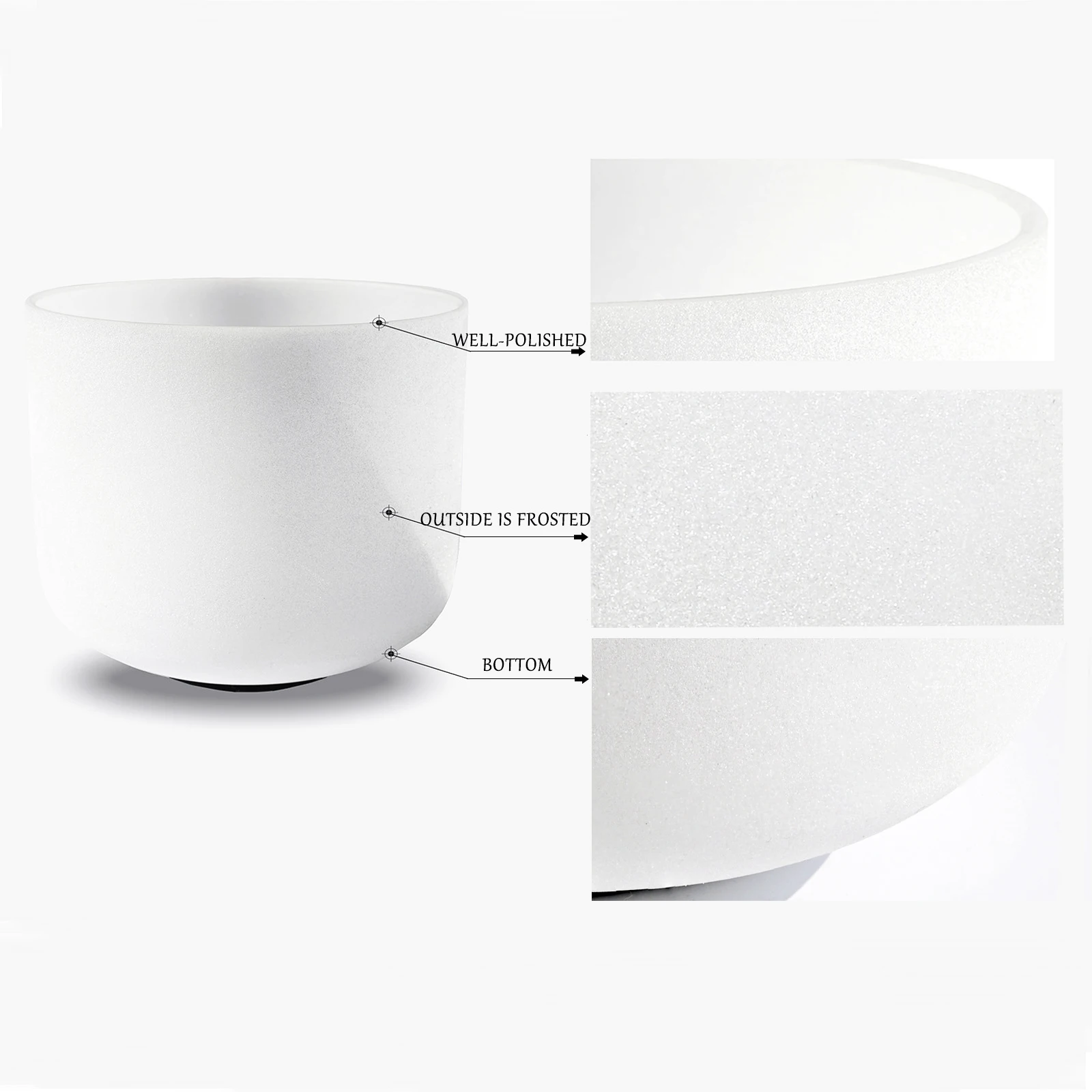 CVNC Размер 12 &quotПримечание третий глаз чакра Матовый Кварцевый Поющий чаша|note| |