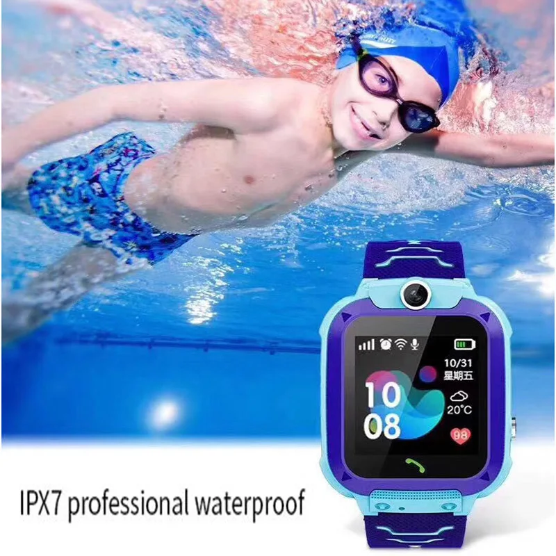 Kid Multi Function LBS Call Smart Watch With Camera Flashlight IP67 Waterproof Smartwatch Children Gift For IOS Android | Электроника