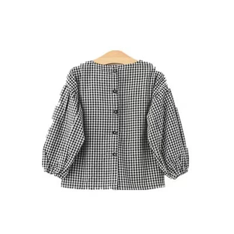 

Children's Clothing 2021 Spring and Autumn New Korean Girl Baby Plaid Top + Solid Color Strap Skirt Child Two-piece Suit GT22