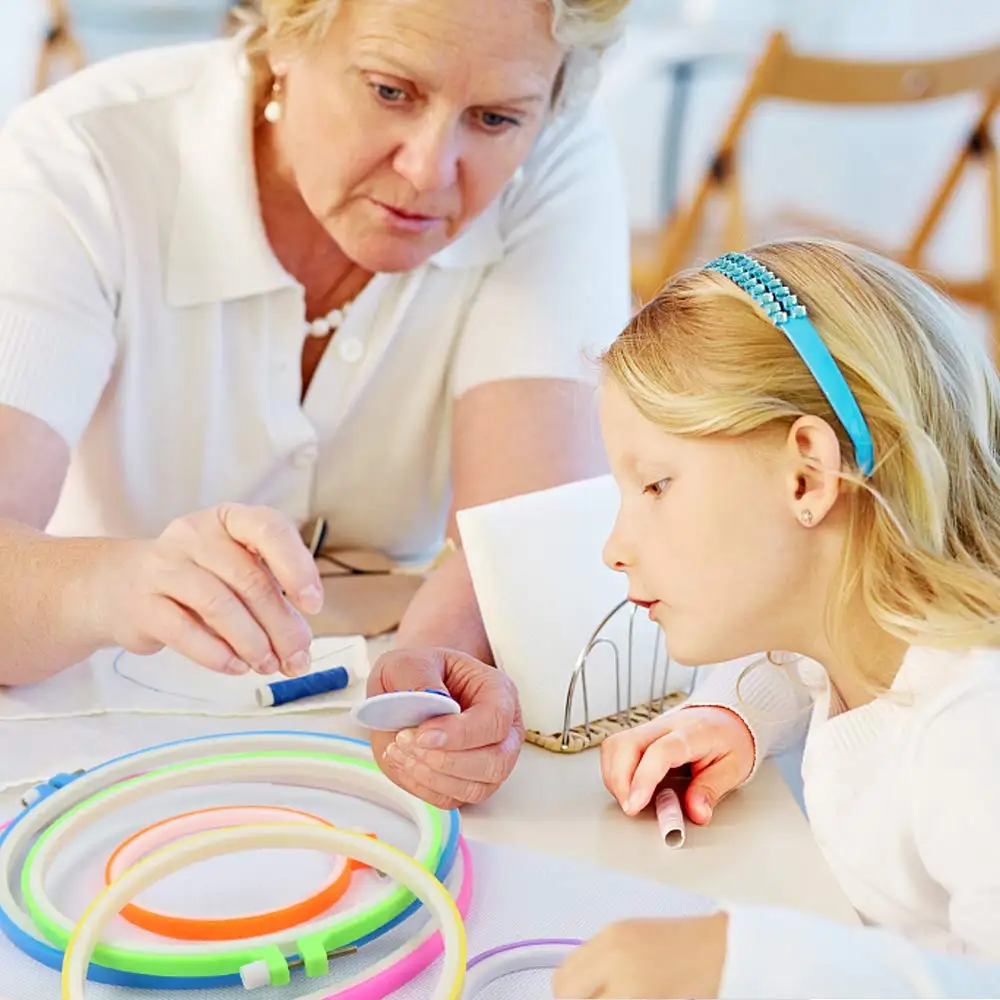 Кольца для вышивки пластиковые кольца крестиком от 4 8 до 10 2 дюймов (многоцветные)