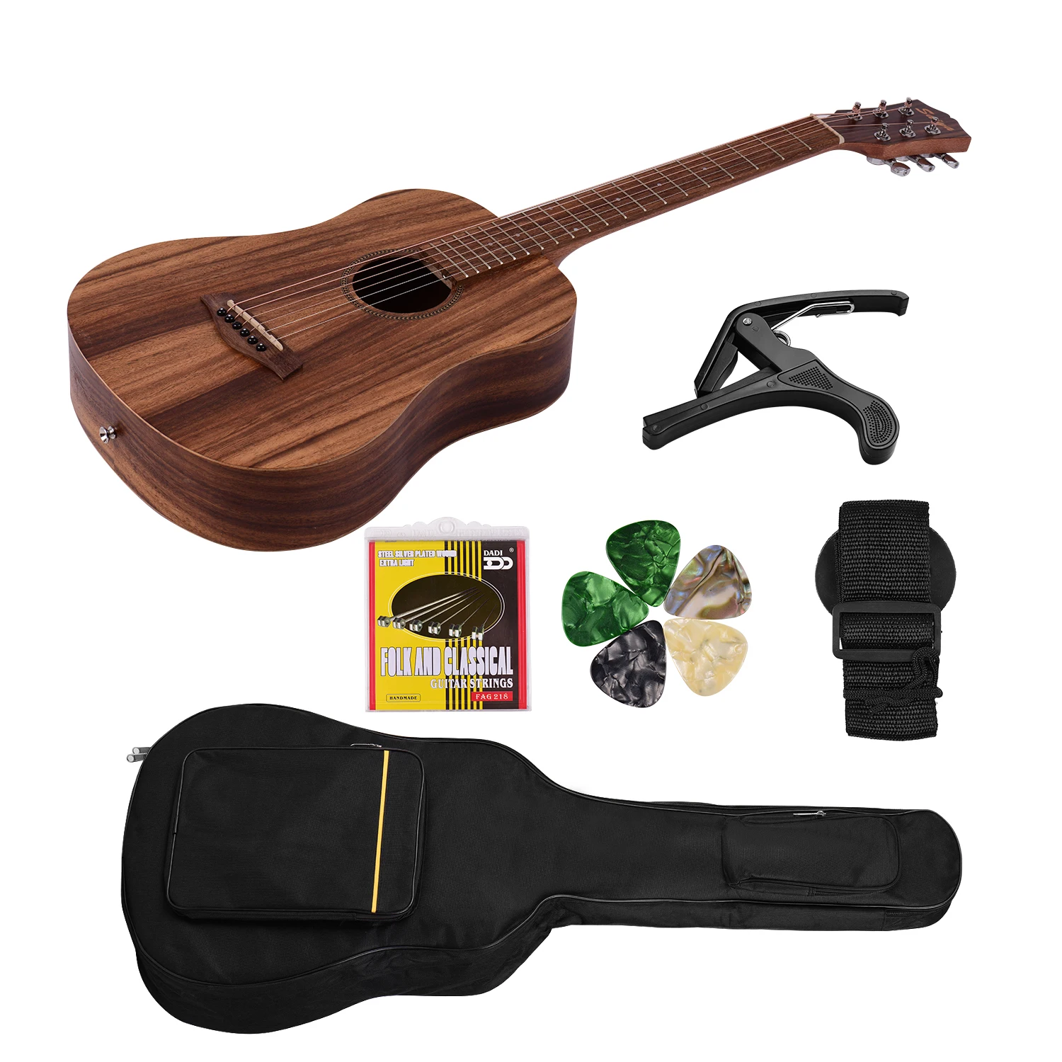 Акустическая гитара 34 дюймов тиковое дерево материал для гитары с гитарного