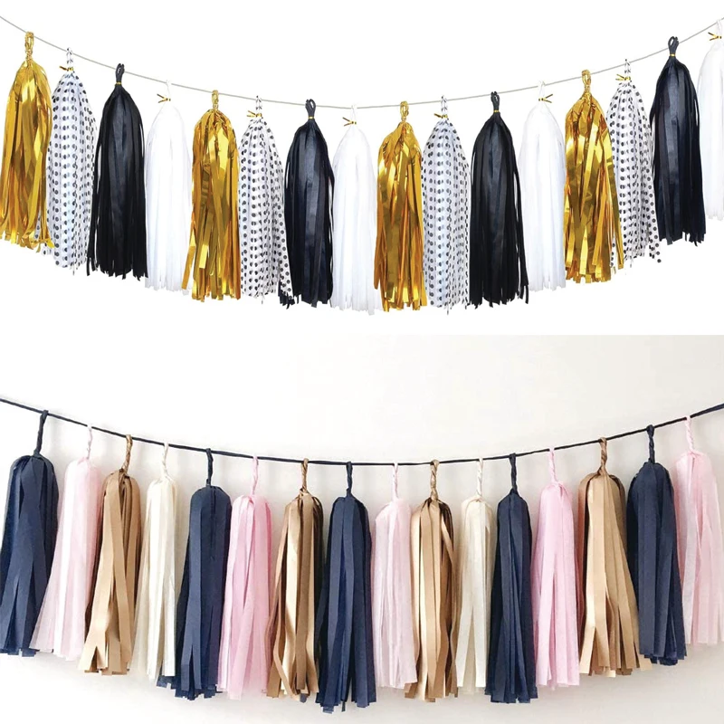 Бесплатная доставка 20xTissue Бумага гирлянда из кисточек DIY вечерние украшения