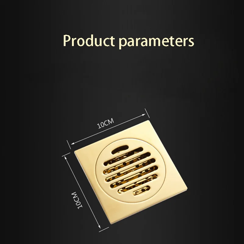 Полностью медный слив 10*10 см позолоченный Европейский дезодорант сердечник пола|