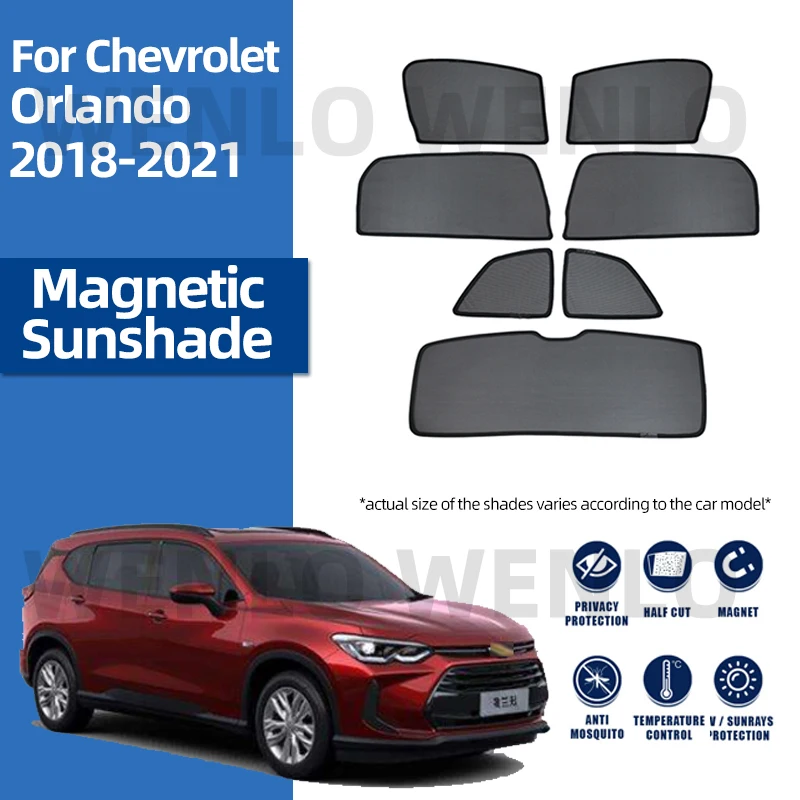 

For Chevrolet Orlando 2018-2021 Magnetic Mesh Interior Curtain Windshield Sunshade Baby Side Window Sun Visor Block Light Shade
