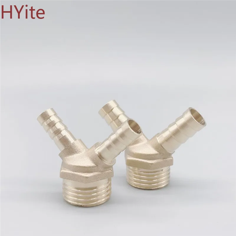 Латунный фитинг с двумя шлангами 1/2 &quotBSP наружная резьба 8 мм/10 мм шланговая