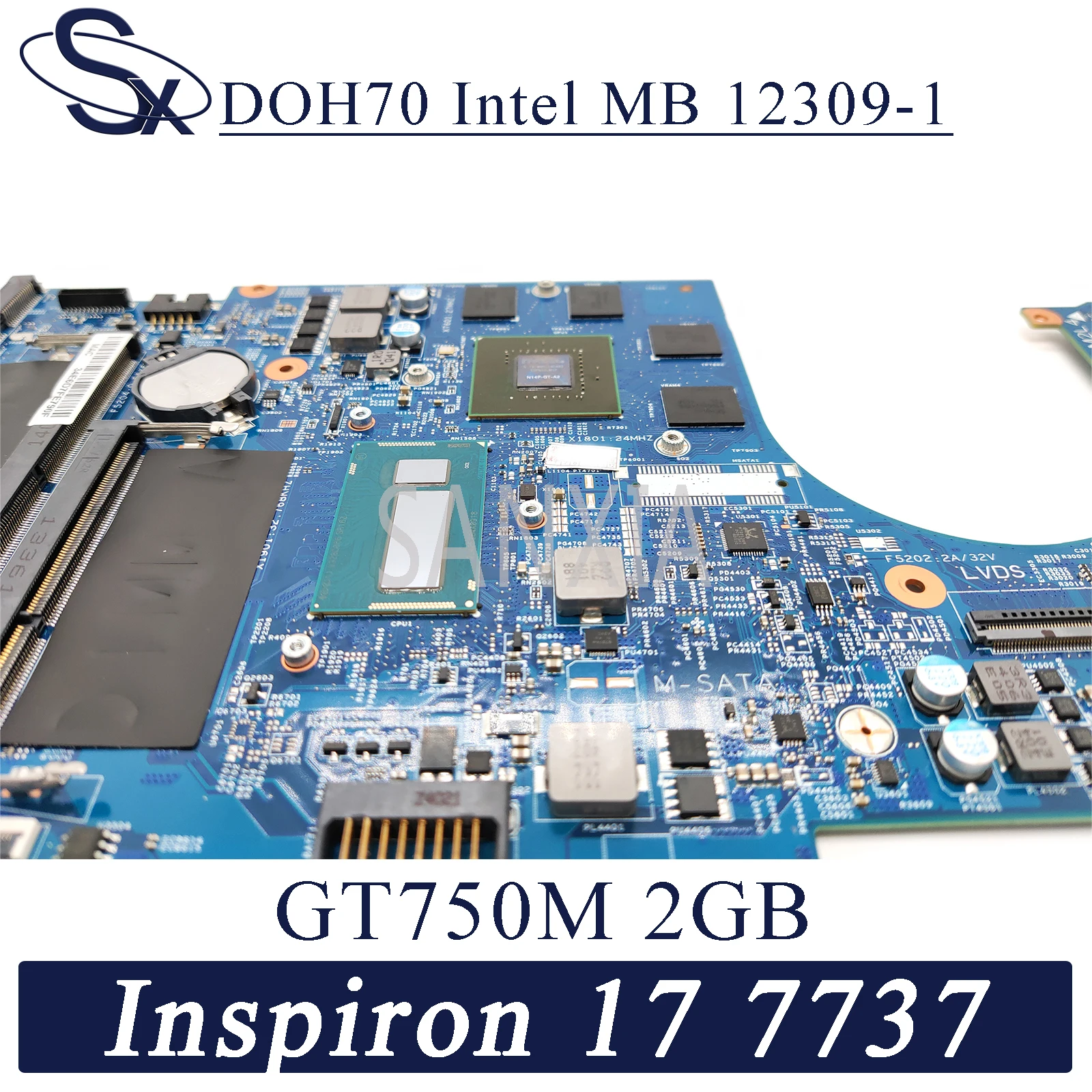 

KEFU 12309-1 Laptop motherboard for Dell Inspiron 17-7737 original mainboard I7-4500U GT750M