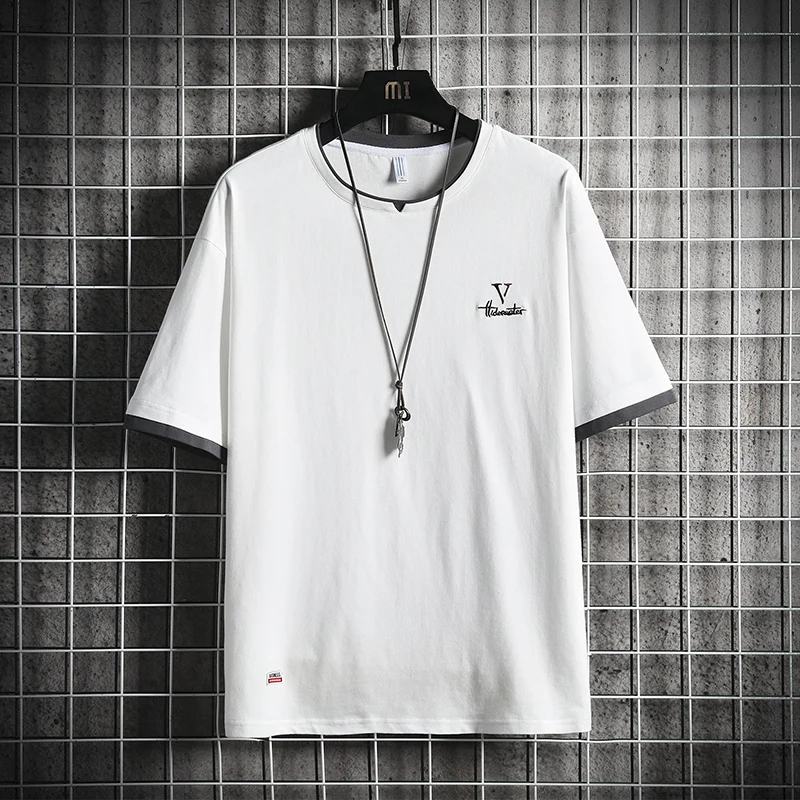 Мужская футболка SingleRoad летняя Лоскутная большого размера в стиле панк хип хоп