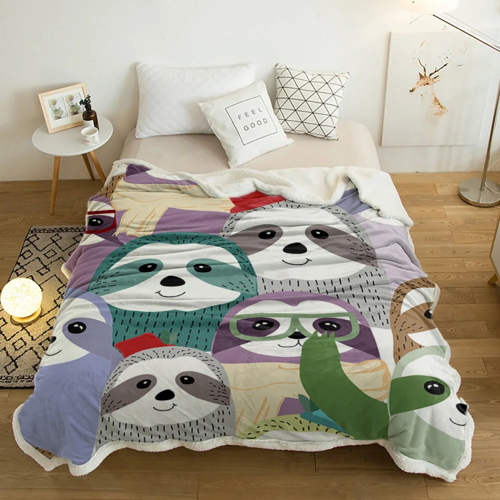 Коллекция Ленивец домашний декор одеяло из ягненка кашемира для кровати диван