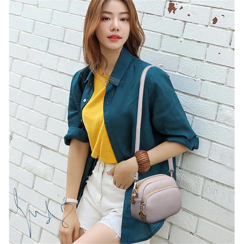 Женская кожаная сумка через плечо маленькая дамская сумочка для девушек