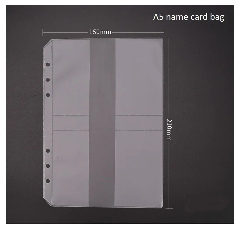 A5 name card bag Блокнот формата A4, A5, A6, A7 с отрывным листом, ПВХ сумка для коллекции, аксессуары для дневников, сумка на молнии, чехол для именных карт, сумка для хранения - Цвет: A5 name card bag