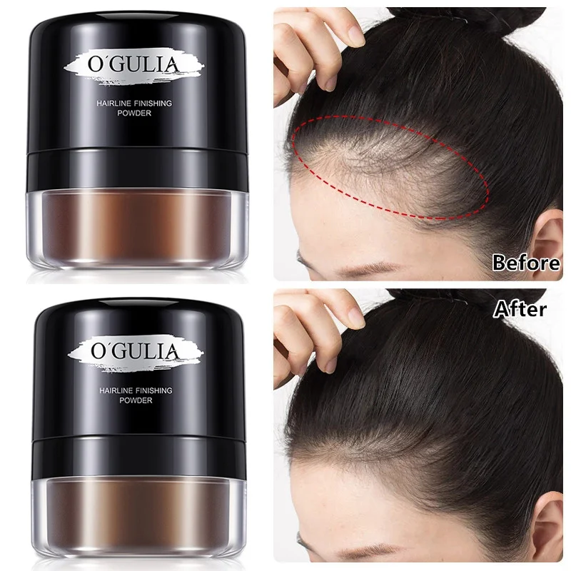 Коричнево серая рассыпчатая пудра для волос с затемненными краями водостойкая