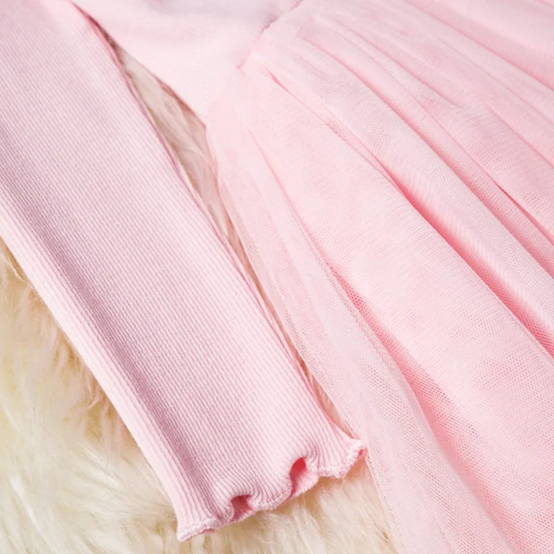

LazyChild Winter Knitted Chiffon Girl Dress Long Sleeve Children Clothes Kids Dresses For Girls New Year Clothing