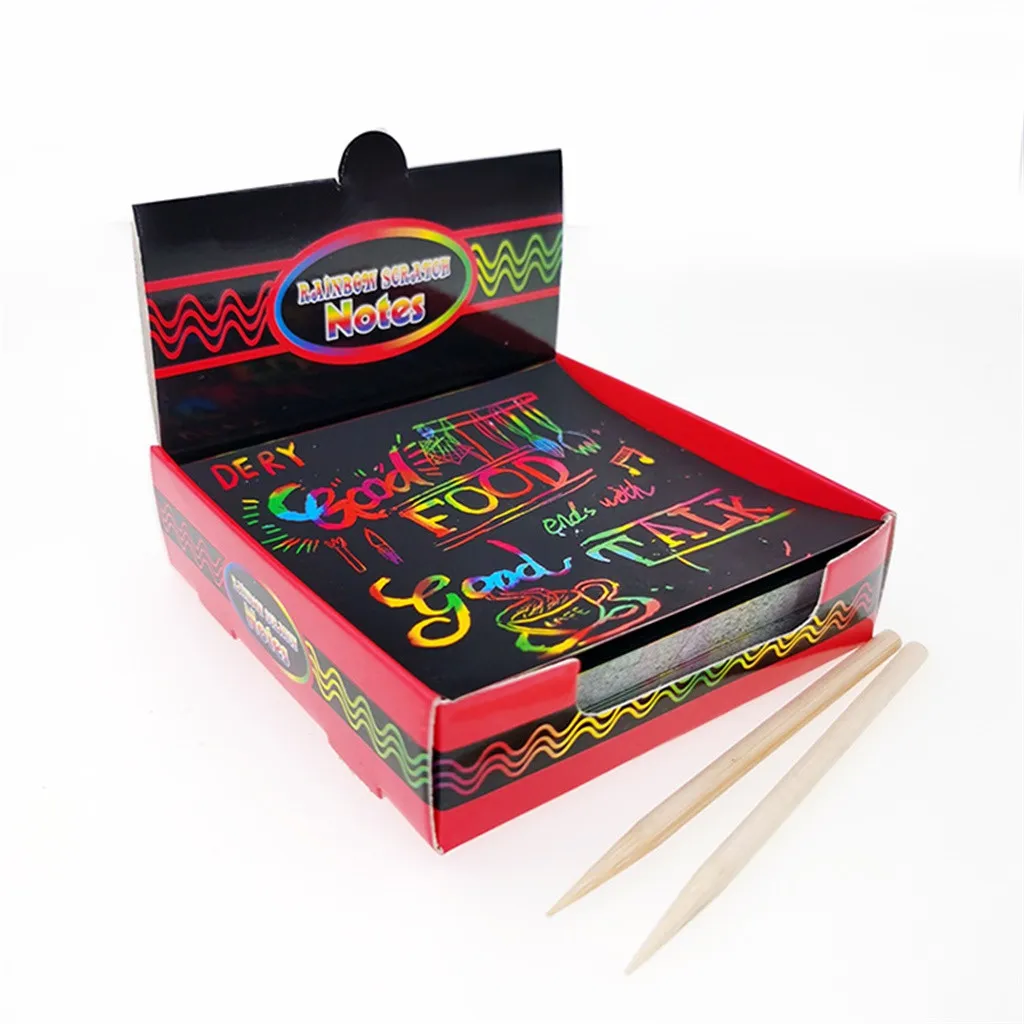 Волшебный DIY скребковая живопись каракули скретч Радуга арт Бумага изображение