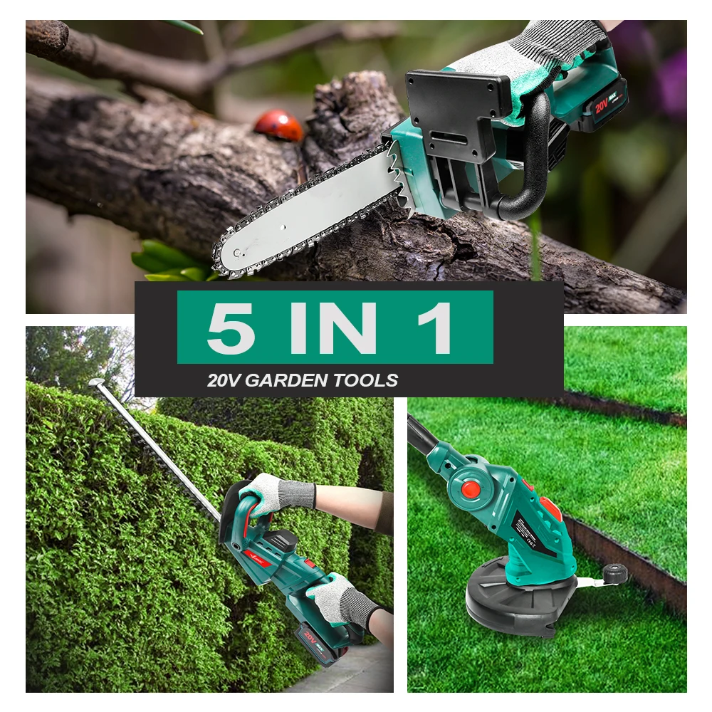 No Battery 1pc Telescopic Pole Hedge Trimmer Bare Chainsaw  Grass Trimmer 20V Cordless Chain Saw Garden trimmer Garden Tools Set