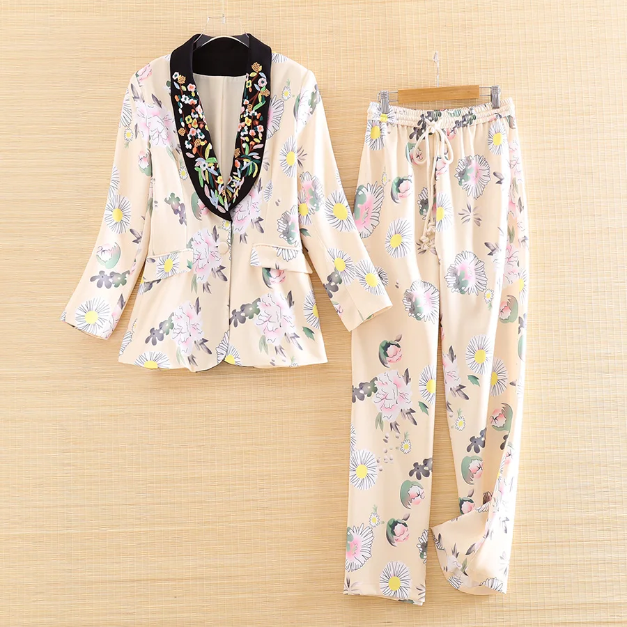 Высококачественный Женский комплект из 2 предметов модный тонкий костюм с