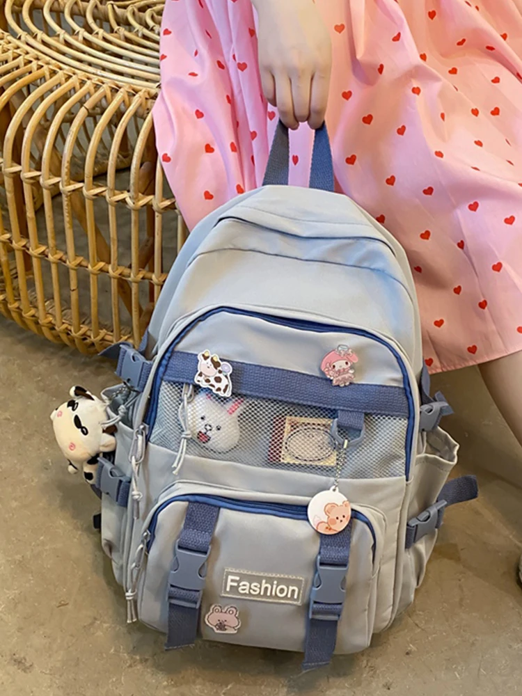 Модный женский нейлоновый сетчатый тканевый рюкзак дорожные сумки для девочек