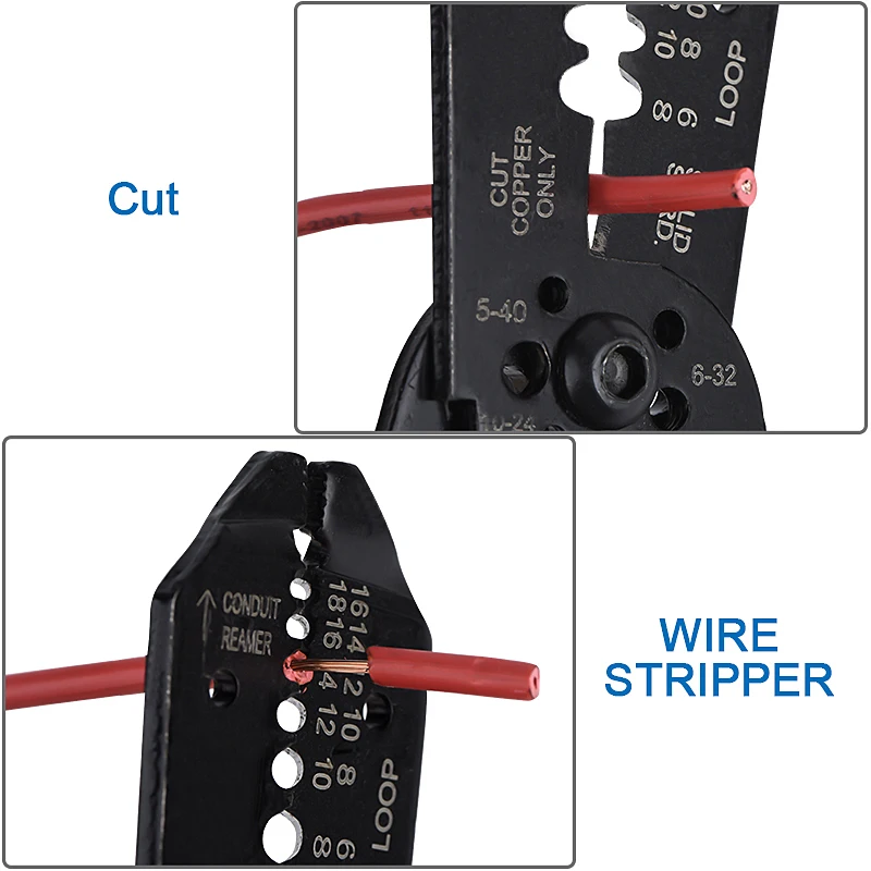 

QHTITEC Wire Cutter Multifunctional Pliers Cable Crimper Pliers Automatic Wire Stripper Decrustation Plier Electrician Hand Tool