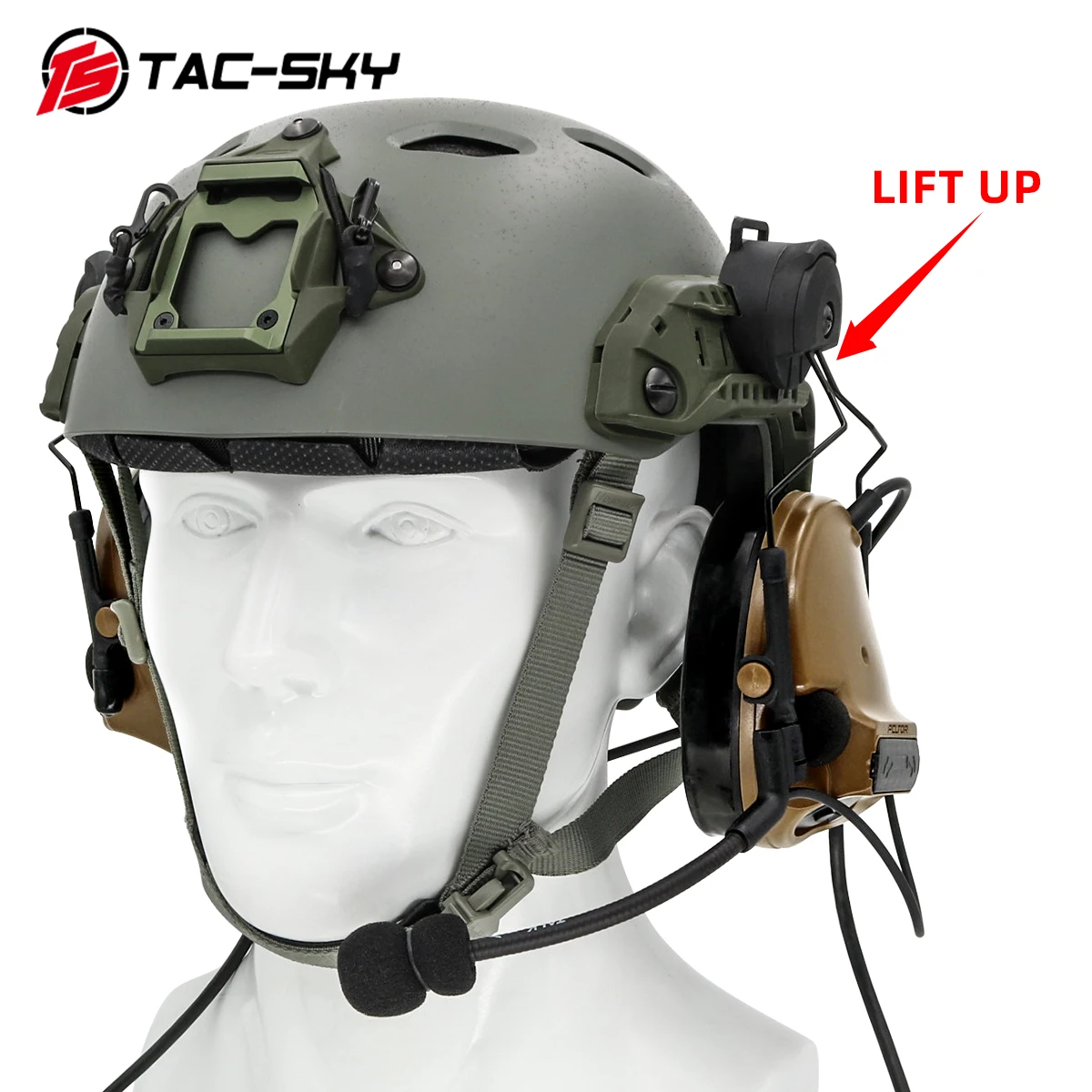 TAC-SKY COMTAC III двойная версия шлема кронштейн силиконовые наушники шумоподавление пикап Тактическая Военная гарнитура CB