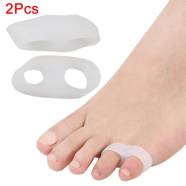 

1 Pair Silicone Gel Little Toe Thumb Straightener Separator Double Loop Corrector Toe Separator SEC88