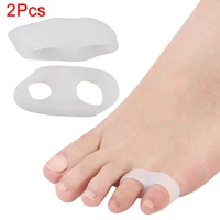 1 pair silicone gel little toe thumb straightener separator double loop corrector toe separator sec88