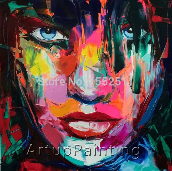 Лицо картина маслом на холсте Франсуаза Nielly настенные художественные картины для гостиной Тяжелая Текстура палитра нож caudros украшение - Цвет: Style H