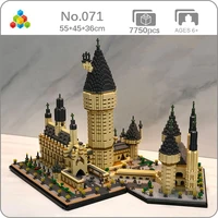 yz 071 world architecture wizard school medieval castle tree model mini diamond blocks bricks building toy for children no box