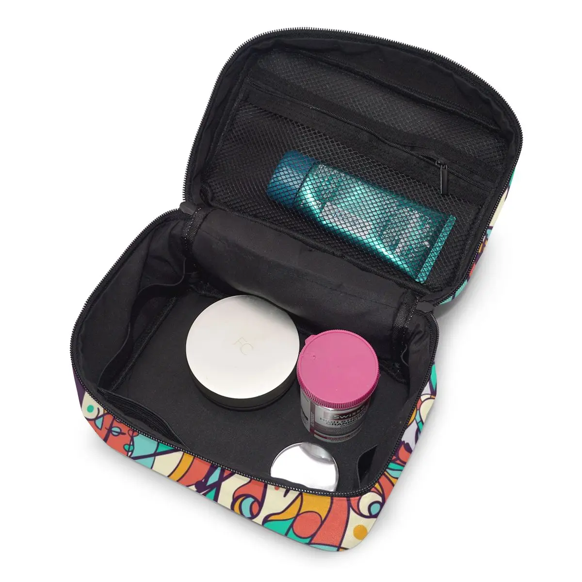 

OLN 2020 Women Makeup Bag Cosmetic Bags Music Notes Musical Instruments Ladies Beauty Case Cosmetics Organizer Toiletry Bag