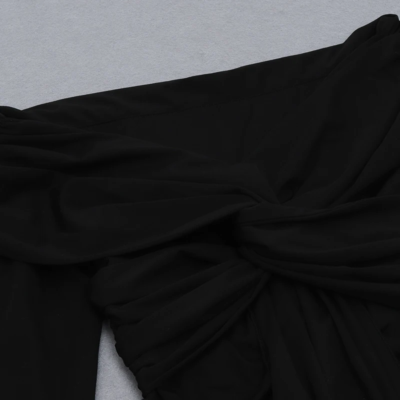 

Free Shipping Wholesale 2021 Women's Dress Black Long Sleeve Slash Neck Strapless Sexy Celebrity Cocktail Party Dress