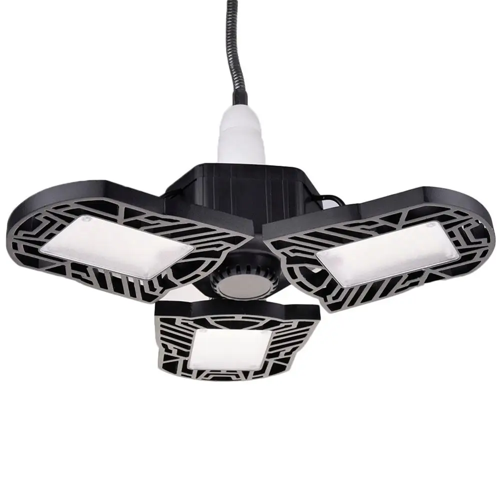 

E26/E27 LED Garage Ceiling Lights Waterproof 60W LED Trilights Deformation High Bay Lighting Industrial Lamp Workshop Light