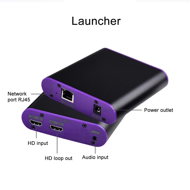 

CAT872 200M / 656Ft HD Launcher Receiver 1080P 60Hz Extensor Ethernet HD o Optical Transceiver